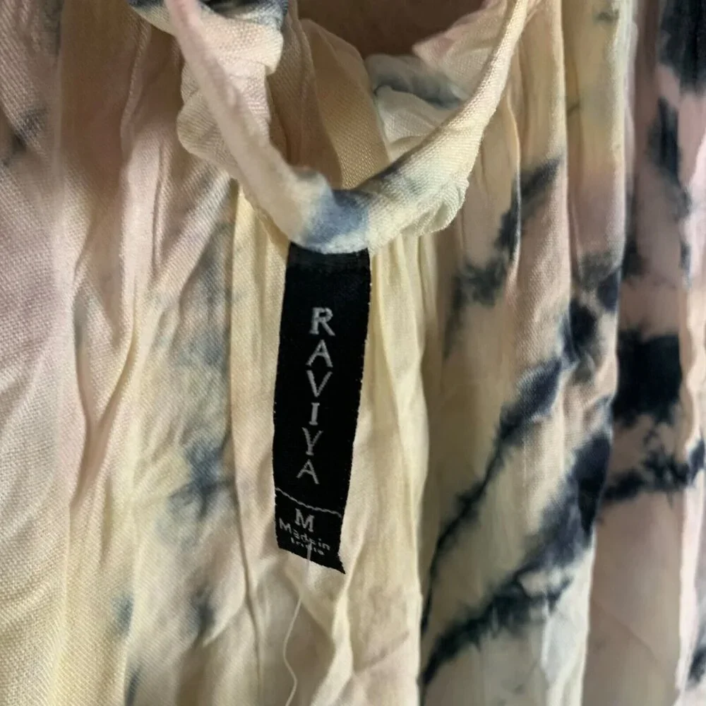 Raviya Women's Tie-Dye Print V-Neck Swim Cover-Up Short Dress Multi Size M NWT‎